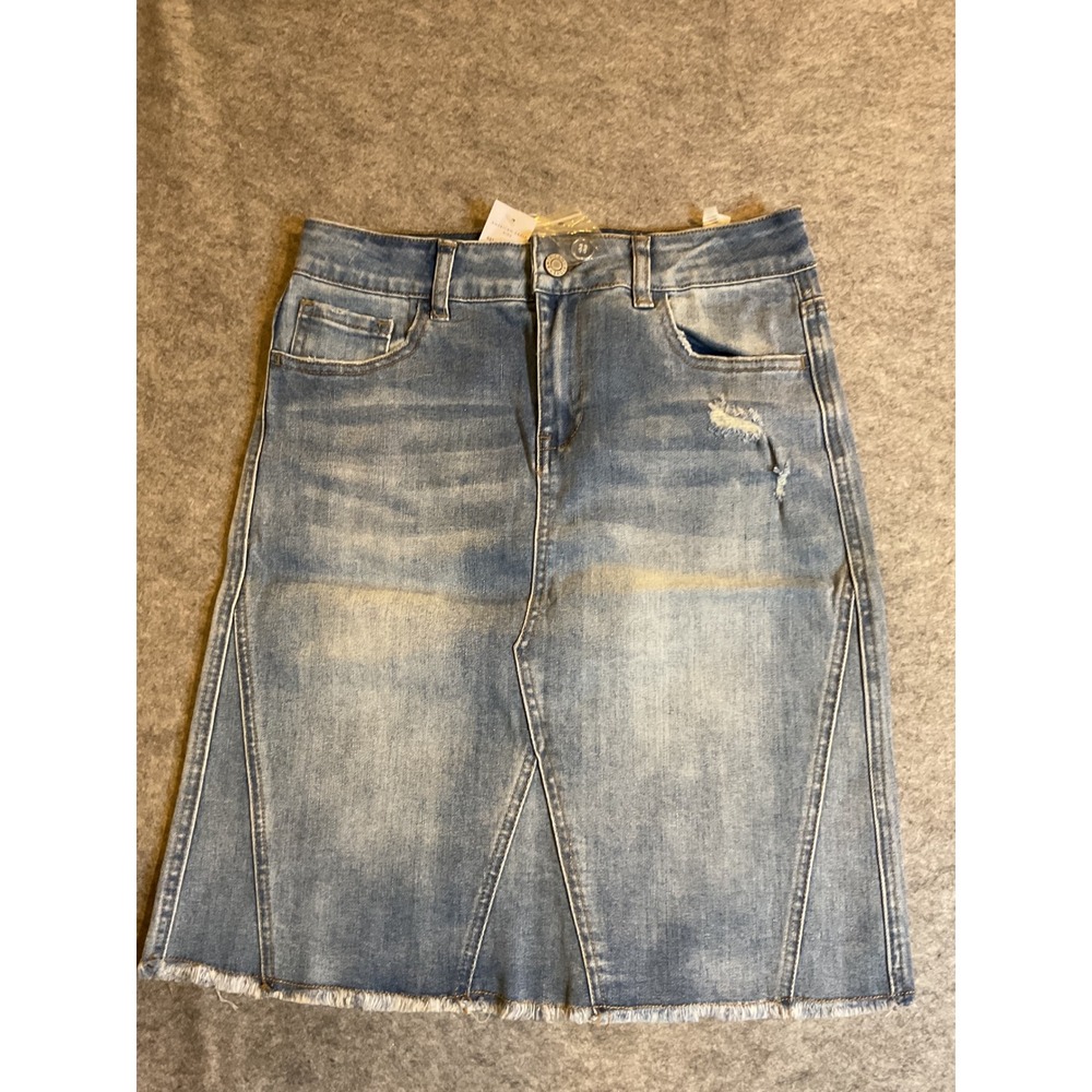 American Eagle Kids Girls Distressed Denim Skirt Light Wash Size 14 11-12Y NWT